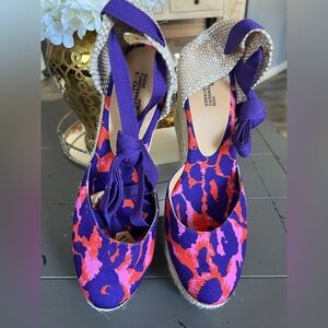 DIANE VON FURSTENBERG x CASTAÑER Women's Pink Espadrilles Size 40 NWOT